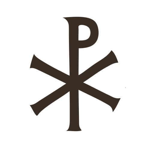 This is the symbol that was on the armor of Constantine's Army. It had nothing to do with the cross. It's the letter p that is long with an X at the bottom. It's a pagan symbol that the Catholic use. There's no text on this meme just a symbol