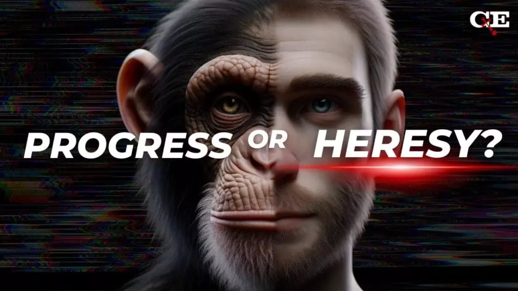 This is an image it shows a half man half primate for the face is split down the middle primate on one side human on the other. In this video William Lane Craig gets interviewed about evolution and does he think that evolution and creation can work together. So you'll see him defend evolution in this instance, proving he's not a real creationist.